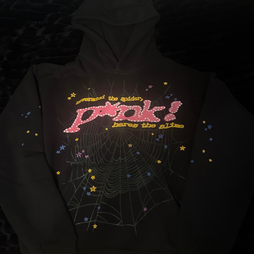 Sp5der P*NK V2 HOODIE -BLACK -SIZE MEDIUM- BRAND NEW